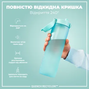 Пляшка для води ION8 1000 мл. BPA Free, Times To Drink, (ЕКО пляшка) BPA Free, Sonic Blue
