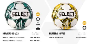 Футбольний м'яч Select NUMERO 10 v23 біло-зелений №5 (оригінал)