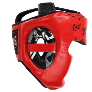 Шолом боксерський з повним захистом шкіряний TWINS розмір Червоний S