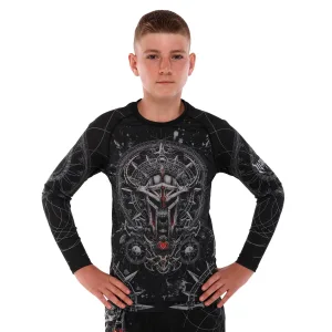 Костюм компресійний дитячий рашгард лонгслів штани та шорти VNM UFC FIGHT WEEK 2XS-L, чорний-сірий 9541B-9641B-V5032 XXS