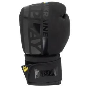 Боксерські рукавиці PowerPlay 3021 Ukraine чорні 10 унцій