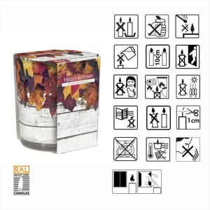 Ароматична свічка в скляному стакані Bispol ласкаво просимо осінь (SN 72s-43)