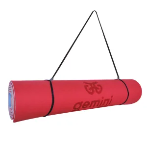Fitness and Yoga Mat Sport TPE+TC 6 mm Red/Grey