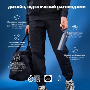 Пляшка для води металева вакуумна ION8 500 мл. Vacuum Insulated Navy