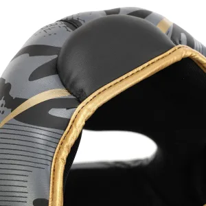 Шолом боксерський з повним захистом чорно-золотий ZHT-1 - L