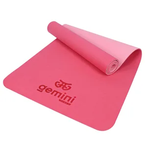 Fitness and yoga mat Sport TPE+TC 6 mm - pink