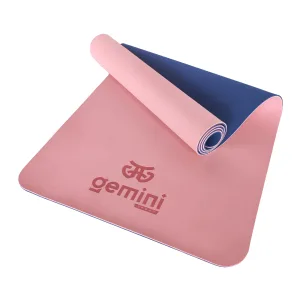 Килимок для фітнесу та йоги Sport TPE+TC 6 мм - рожево-синій