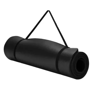 Килимок для йоги та фітнесу Power System PS-4017 NBR Fitness Yoga Mat Plus Чорний 180 х61 х1