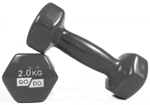 Гантелі для фітнесу з вініловим покриттям 2 шт GoDo GD-2.0GREY