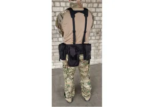 Розвантажувальний пояс тактичний РПС з комплектом підсумків 5 шт Palianytsia Advanced чорний