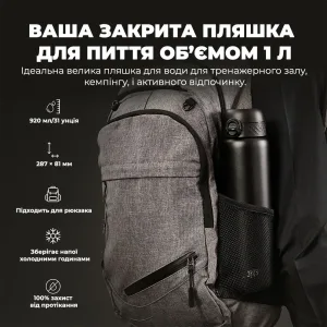 Пляшка для води металева вакуумна ION8 920 мл. Vacuum Insulated, Black
