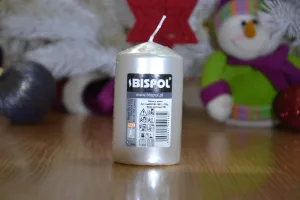 Свічка столова циліндр Bispol sw60/100 190 білий перламутр