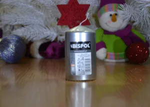 Свічка столова циліндр Bispol sw60/100 271 Срібний металік