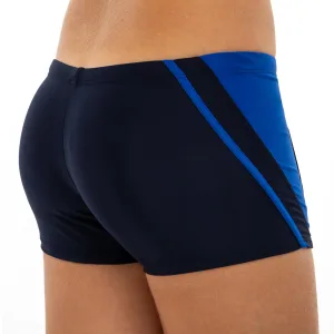 Плавки боксери для хлопчиків для плавання вік 6-10років чорно-синій 10