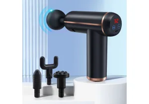 Масажний пістолет EasyFit Impact (портативний вібромасажер для тіла з 4 насадками)