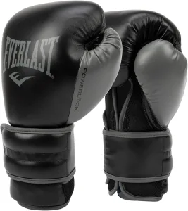 Боксерські рукавички Everlast POWERLOCK 2R TRAINING GLOVE 10 унцій Чорно-сірі (Оригінал) P00002283
