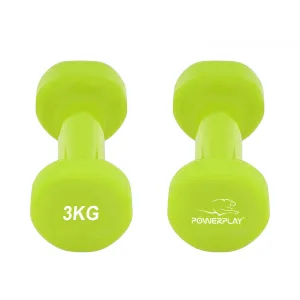 Гантелі вінілові PowerPlay 4125 Achilles 2*3 кг. зелені (пара - 2шт.)