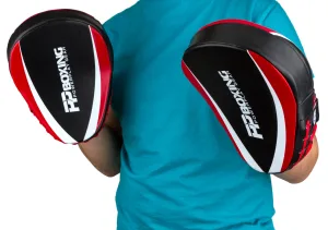 Лапи боксерські PowerPlay 3050 чорно червоні PU [пара]