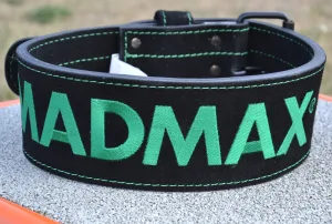 Пояс для важкої атлетики MadMax MFB-301 Suede Single Prong шкіряний Black/Green L
