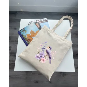 Екошопер BookOpt BK 4106 пташка на квітах бежевий