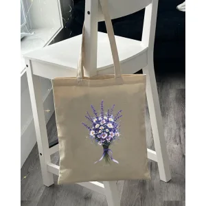 Екошопер BookOpt BK 4105 Лавандовий букет бежевий