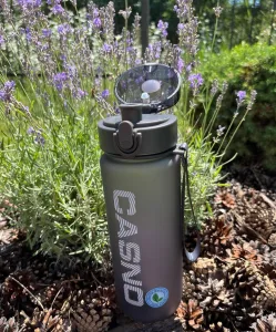 Пляшка для води CASNO - 850 мл KXN-1183 сіра + металевий вінчик