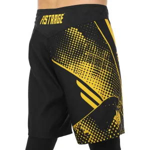 Шорти для змішаних єдиноборств ММА FISTRAGE розмір чорний-жовтий M