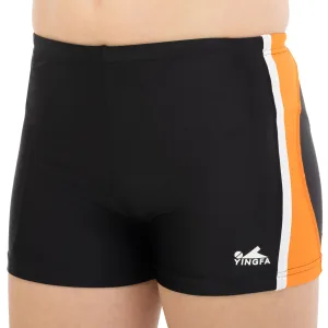 Плавки боксери для хлопчиків для плавання YINGFA вік 4-16 років чорний-оранжевий - 10