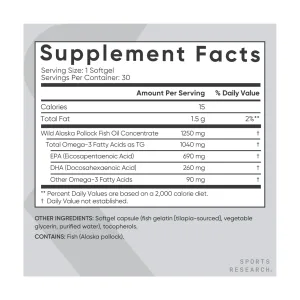 Omega-3 Fish Oil Alaska Pollock 1250 мг - 30 софтгель