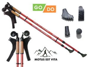 Трекінгові палиці Go Do для туризму та скандинавської ходьби червоний 2 шт