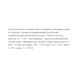 Fitnes Jam без цукру + L Carnitine - 200 г лісові ягоди