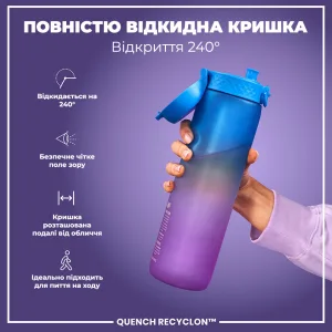 Пляшка для води ION8 1000 мл. BPA Free, Times To Drink, (ЕКО пляшка) BPA Free, Blue & Pink