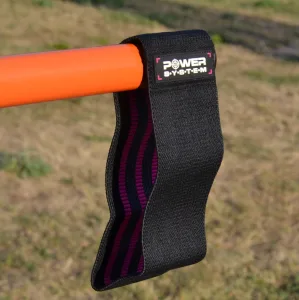 Тканева гумка для фітнесу та спорту Power System PS-4091 Booty Band LVL 1 Black/Pink d_64 см. навантаження 18 - 23 кг.