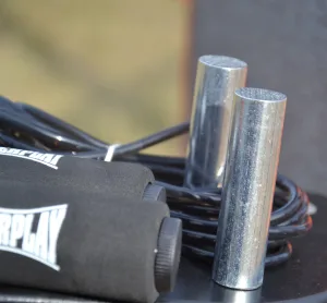 Скакалка скоростная PowerPlay 4211 X ROPE с утяжелителями - 120 г*2 чёрная 3 м