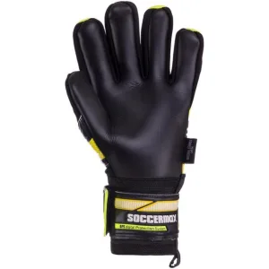 Рукавички професійні воротарські SOCCERMAX 8 - чорний/Жовтий