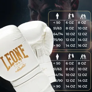 Боксерські рукавиці Leone GN059W White/Gold 14 унцій (капу в комплекті)