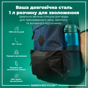 Пляшка для води ION8 1000 мл. (ЕКО пляшка) BPA Free, Aqua
