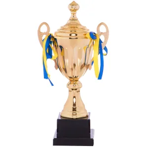 Кубок спортивний з ручками та кришкою 34 см золотий 4060-D