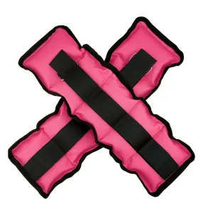 Обтяжувачі-манжети з піском по 2 кг чорно-рожевий