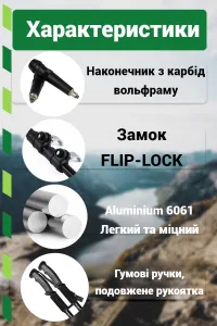 Трекінгові палиці PowerPlay 9106 Fika Black/Red 60-135 см (пара)