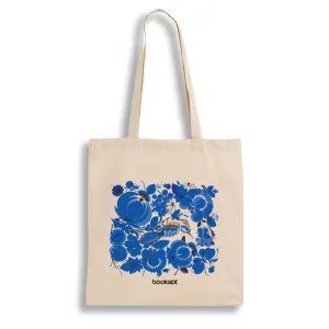 Екошопер BookOpt BK4001 петриківський розпис сині квіти бежевий