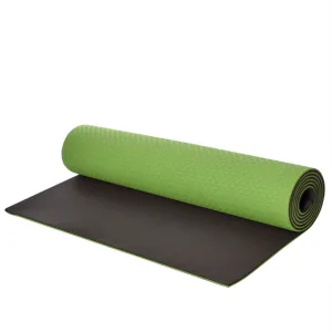 Килимок для фітнесу та йоги TPE+TC TPE-6GRB 183 см 61 см 6 мм Зелено-чорний