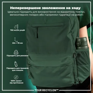 Пляшка для води ION8 750 мл. (ЕКО пляшка) BPA Free, Dark Green