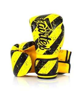Боксерські рукавиці Fairtex BGV14Y Yellow/Black 12 унцій (бинти в комплекті)