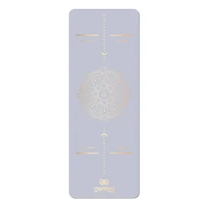 Килимок для йоги каучуковий поліуретан Sport Pro 183 см*68 см*5 мм сіро-блакитний