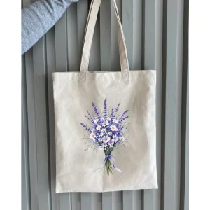 Екошопер BookOpt BK 4105 Лавандовий букет бежевий