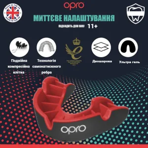 Капа OPRO Silver доросла (вік 11+) Black/Red (art.102502001)