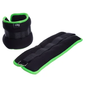 Обтяжувачі-манжети для рук та ніг 2 шт по 1,5 кг зелений