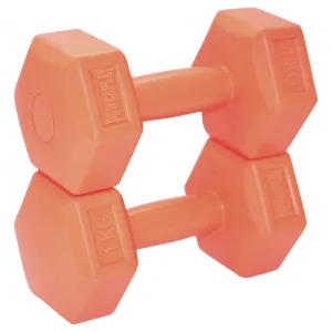 Гантелі композитні PowerPlay 4124 Hercules 2*1 кг. Помаранчеві (пара - 2шт.)