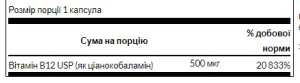 Vitamin B12 500 мкг - 250 капсул